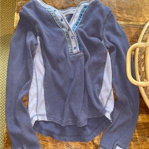 Free people sweater purple and lavender with buttons.